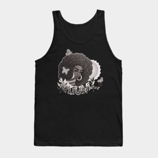 Black and White Natural | Black Woman Art Tank Top